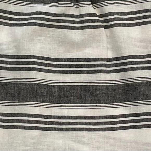 Old Navy Black & White Stripe Sleeveless Button Down Linen Tunic, Size L - Picture 5 of 12
